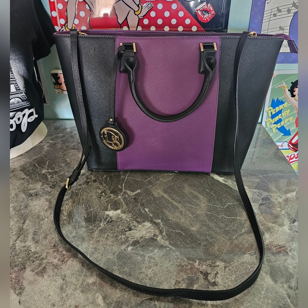 DASEIN Purple and Black Tote Bag